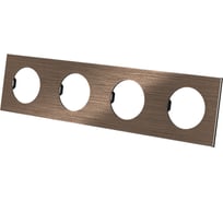 Четверная рамка TDM ELECTRIC бронза, алюминий, шлифованный, "байкал" SQ1819-0463