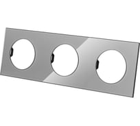 Тройная рамка TDM ELECTRIC платина, стекло, "байкал" SQ1819-0304