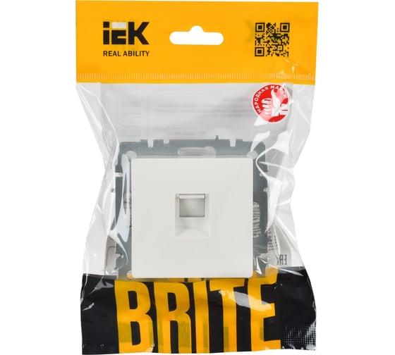 Розетка телефонная IEK Brite rj11 рт10-брб бел. BR-T10-K01