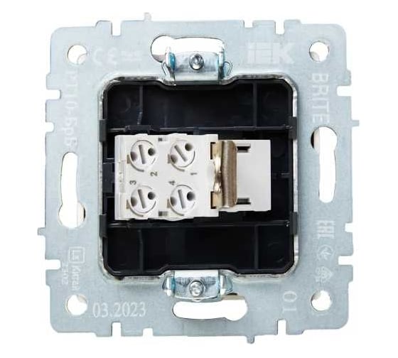 Розетка телефонная IEK Brite rj11 рт10-брб бел. BR-T10-K01