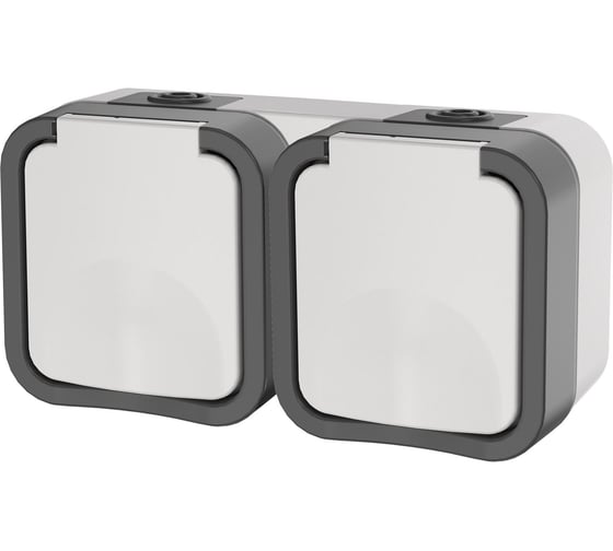 Розетка IEK Tors 2-ая с з/к кр. горизонтальная 16а ip55 ts222 белый TS-R26-16-55-G-K41