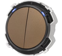 Выключатель TDM ELECTRIC 2-кл. 16а 250в проходной кнопочный механизм бронза, "байкал" SQ1819-0425