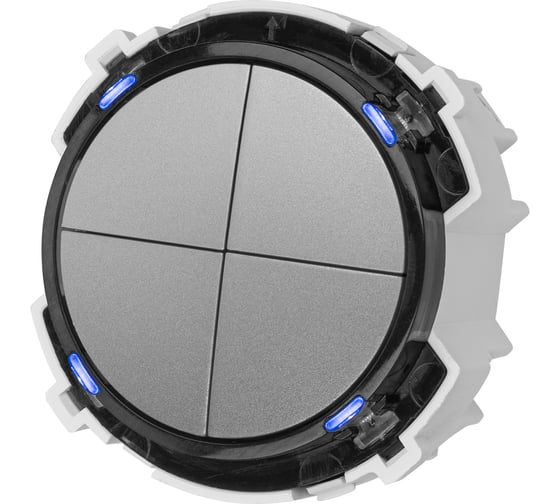 Выключатель TDM ELECTRIC 4-кл. 16а 250в проходной кнопочный механизм платина, "байкал" SQ1819-0329