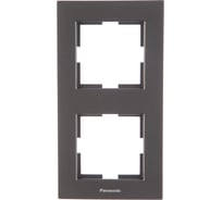 Рамка Panasonic Karre Plus 54795 2м вертикальная темно-серая WKTF0812-2DG-RES