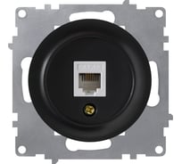 Компьютерная розетка OneKeyElectro 1xRJ45 категория 5e, цвет чёрный 1E20701303 2172816