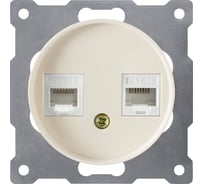 Двойная компьютерная розетка OneKeyElectro RJ45 категория 5e, цвет бежевый 1E20901301 2172795