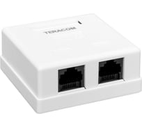Розетка настенная неэкранированная rj-45 EKF teracom cat.5e, 2 порта dual idc белая TRC-WBOX-2RJ45-5EUTP-WH