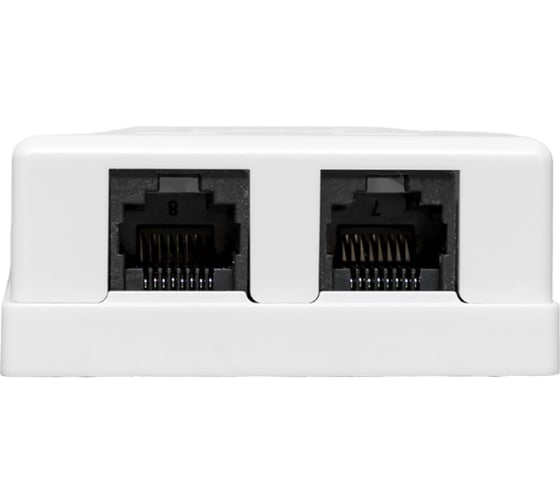 Розетка настенная неэкранированная rj-45 EKF teracom cat.5e, 2 порта dual idc белая TRC-WBOX-2RJ45-5EUTP-WH
