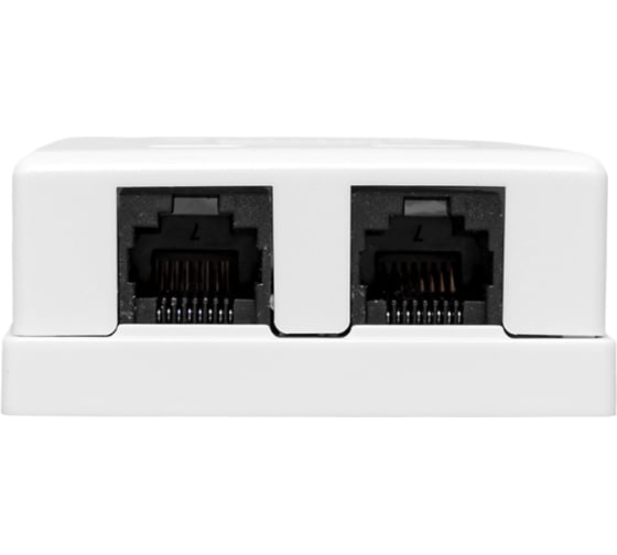Розетка настенная неэкранированная rj-45 EKF teracom pro cat.6, 2 порта dual idc белая TRP-WBOX-2RJ45-6UTP-WH