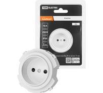 Розетка TDM ELECTRIC 2п 16а 250в с защитными шторками, белая, "байкал" SQ1819-0008