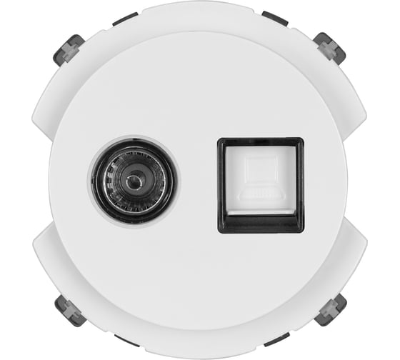 Розетка компьютерная TDM ELECTRIC rj45 + tv розетка оконечная белая, "байкал" SQ1819-0019