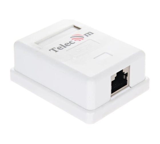 Внешняя экранированная розетка Telecom RJ-45 /FTP/ 5E кат. TC-SB-1-8P8C-C5E-SH-WH