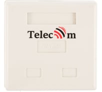 Внешняя двойная розетка Telecom RJ-45 /FTP/ 5E категория, экранированная TC-SB-2-8P8C-C5E-SH-WH