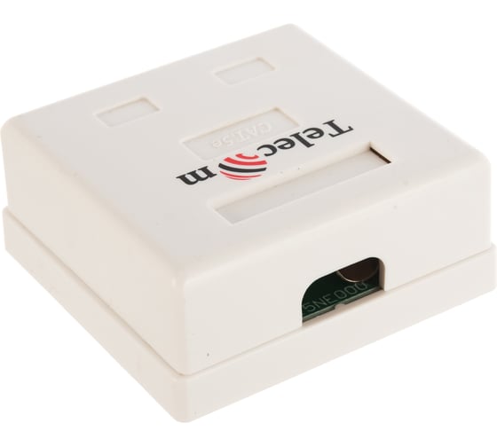 Внешняя двойная розетка Telecom RJ-45 /FTP/ 5E категория, экранированная TC-SB-2-8P8C-C5E-SH-WH