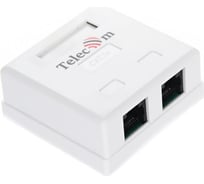 Внешняя двойная розетка Telecom RJ-45 /UTP/ 5E категория TC-SB-2-8P8C-C5E-WH