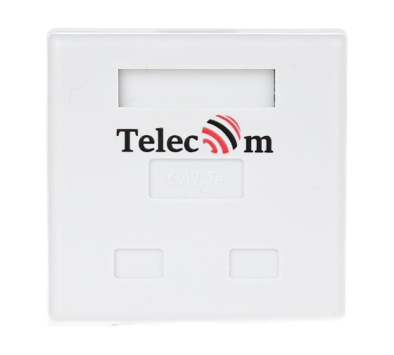 Внешняя двойная розетка Telecom RJ-45 /UTP/ 5E категория TC-SB-2-8P8C-C5E-WH