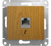 Розетка телефонная Systeme Electric Glossa дерево дуб rj11 GSL000581T