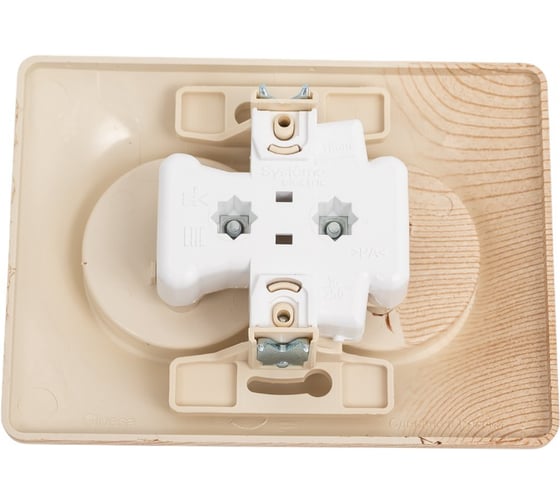 Розетка двойная Systeme Electric Glossa сосна без заземления, 16а, в сборе GSL001520