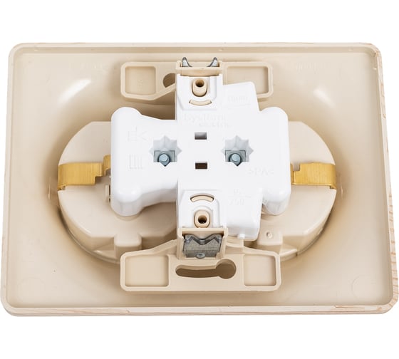 Розетка двойная Systeme Electric Glossa сосна с заземлением, 16а, в сборе GSL001524