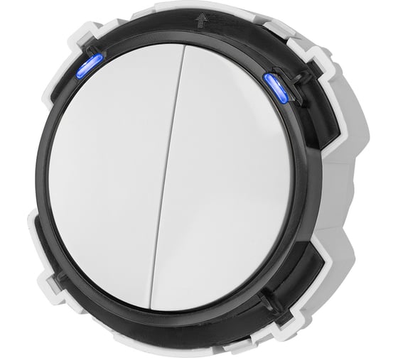 2-клавишный проходной выключатель TDM ELECTRIC 16а 250в кнопочный механизм белый, "байкал" SQ1819-0025