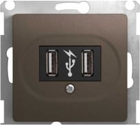 Usb розетка Systeme Electric Glossa шоколад 5в/1400 ма, 2x5в/700ма GSL000832