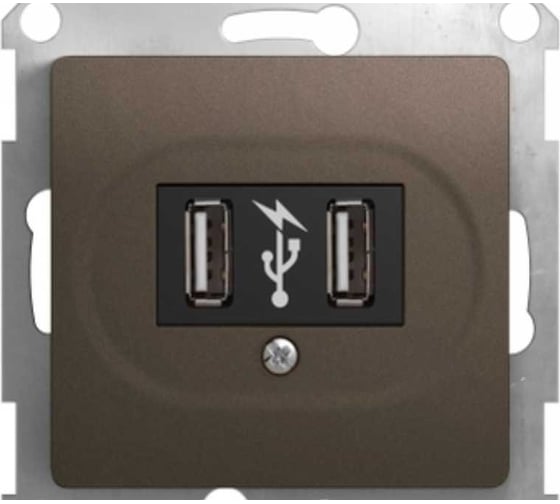 Usb розетка Systeme Electric Glossa шоколад 5в/1400 ма, 2x5в/700ма GSL000832 1