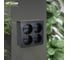 Розетка 4-местная STEKKER с/з открытой установки, квадрат, 250в, 16а, ip20, серия софия, черный матовый, mst16-14s-05, 49510 9