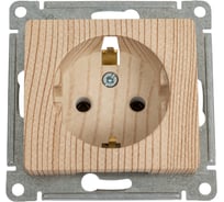 Механизм розетки с заземлением Systeme Electric Glossa сосна 16а, GSL001543