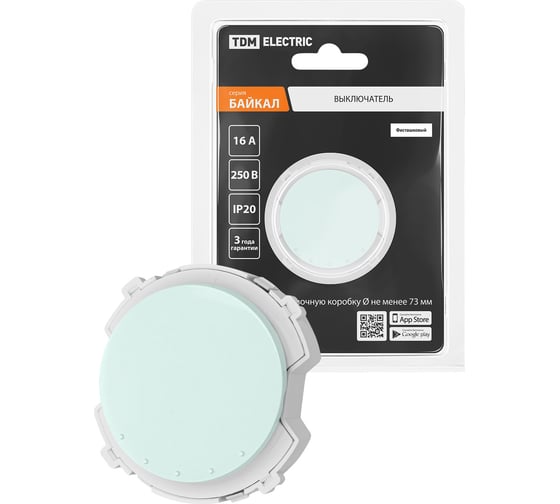Выключатель TDM ELECTRIC 1-кл. 16а 250в перекрестный фисташковый, "байкал" SQ1819-0132 1