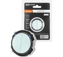 Выключатель TDM ELECTRIC 2-кл. 16а 250в проходной кнопочный механизм фисташковый, "байкал" SQ1819-0125
