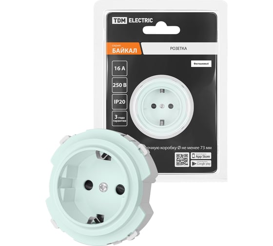 Розетка TDM ELECTRIC 2п+з 16а 250в с защ. шт. фисташковая, "байкал" SQ1819-0107 1