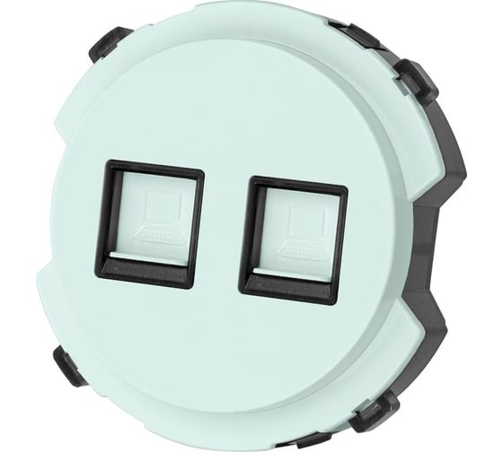 Розетка компьютерная TDM ELECTRIC двойная rj45 фисташковая, "байкал" SQ1819-0116