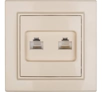 Розетка EKF Минск Phone+RJ-45, СП, бежевый, SQ ERK00-135-20