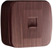 1-местная розетка EKF Минск Phone, ОП, тёмное дерево EGT01-034-40