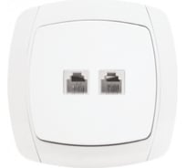 Розетка Phone EKF Париж 2-местная белая Simple SQ EST01-134-10