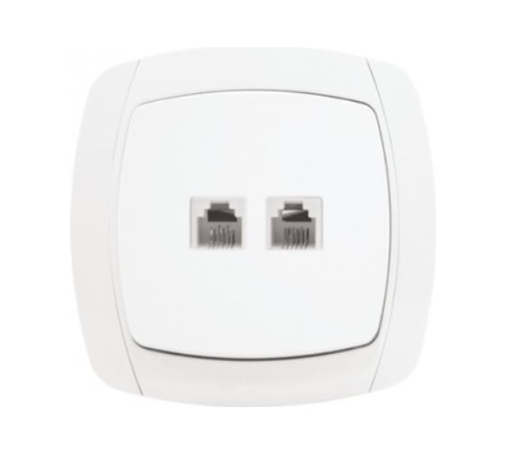 2-местная розетка EKF Simple Париж, Phone, белая, SQ EST01-134-10