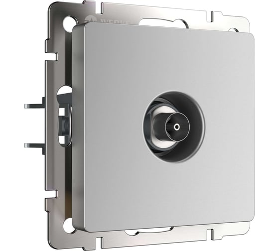 Проходная ТВ-розетка WERKEL W1184006 серебряный a051517 1