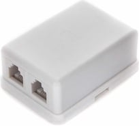Внешняя телефонная розетка Cablexpert 6P4C 2 порта, белая TA-102