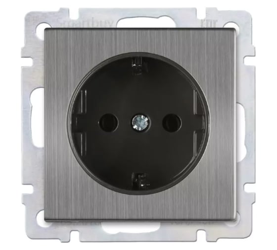 Розетка с заземлением Smartbuy 16А, серый никель, SBE-05gn-16-S1-Z