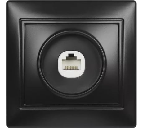 1-местная компьютерная розетка Smartbuy RJ-45, черная, Венера SBE-01b-S1-RJ