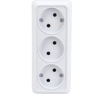 Розетка EKF Рим 3-местная 10А без заземления белая ENR10-202-10