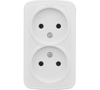 Розетка EKF Минск ОП 2-местная, без заземления, 10А, белая EGR10-102-10