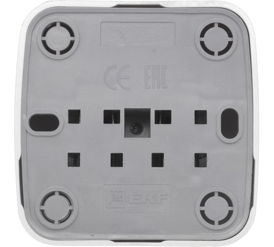1-местная розетка EKF Минск ОП 10А без заземления, белая, Basic SQEGR10-022-10