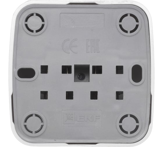 1-местная розетка EKF Минск ОП 16А с заземлением, белая, Basic EGR16-028-10