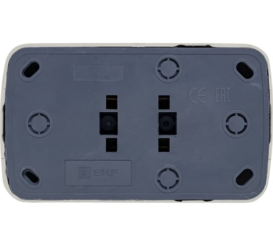2-местная розетка EKF Минск ОП 10А без заземления, белая, Basic EGR10-102-10