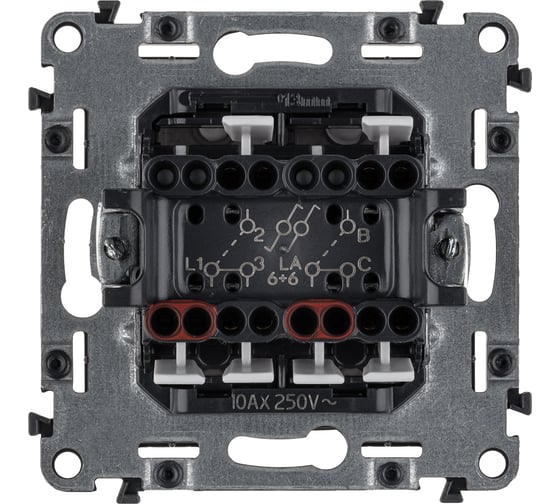 Переключатель Legrand Valena Allure 2-клавишный 10 А 250 В с лицевой панелью Leg 752908