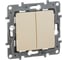 Выключатель Legrand двухклавишный Legrand Etika 10А 250В безвинтовые зажимы слоновая кость 672302 1