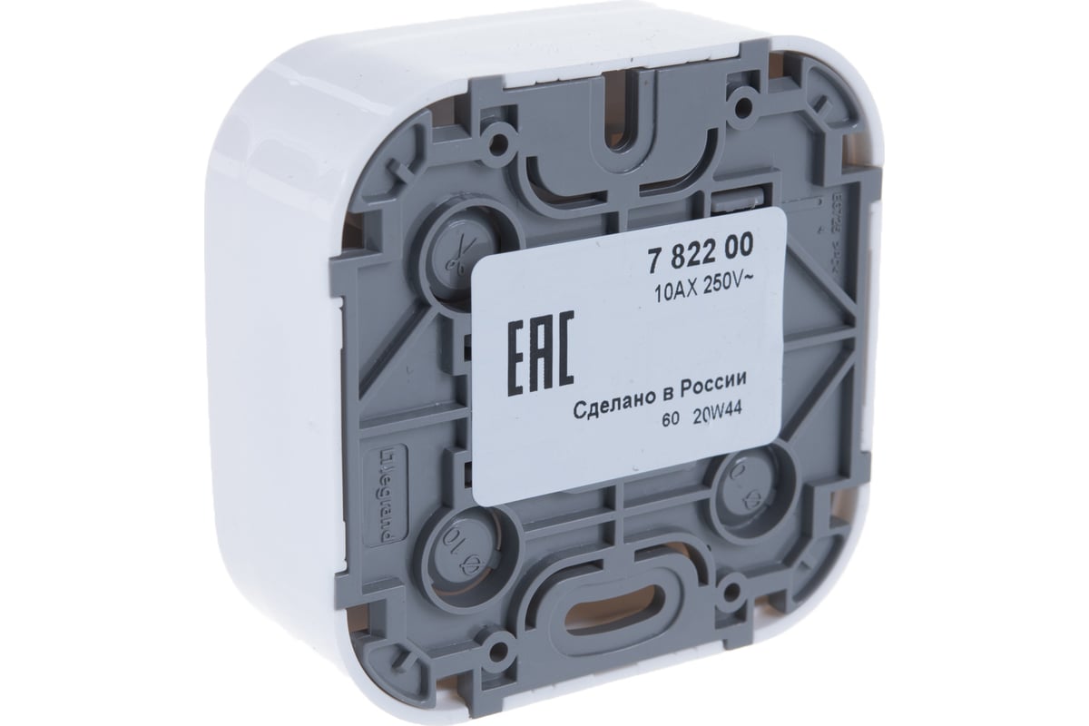 Выключатель Legrand 1-клавишный ОП Quteo 10 А IP20 10АХ белый Leg ...