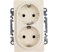Силовая розетка Legrand Valena LIFE  двойная 2х2К+З 16А 250В с лицевой панелью.Безвинтовые зажимы.Слоновая кость 753227