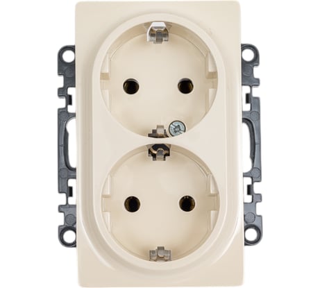 Силовая розетка Legrand Valena LIFE двойная 2х2К+З 16А 250В с лицевой панелью.Безвинтовые зажимы.Слоновая кость 753227